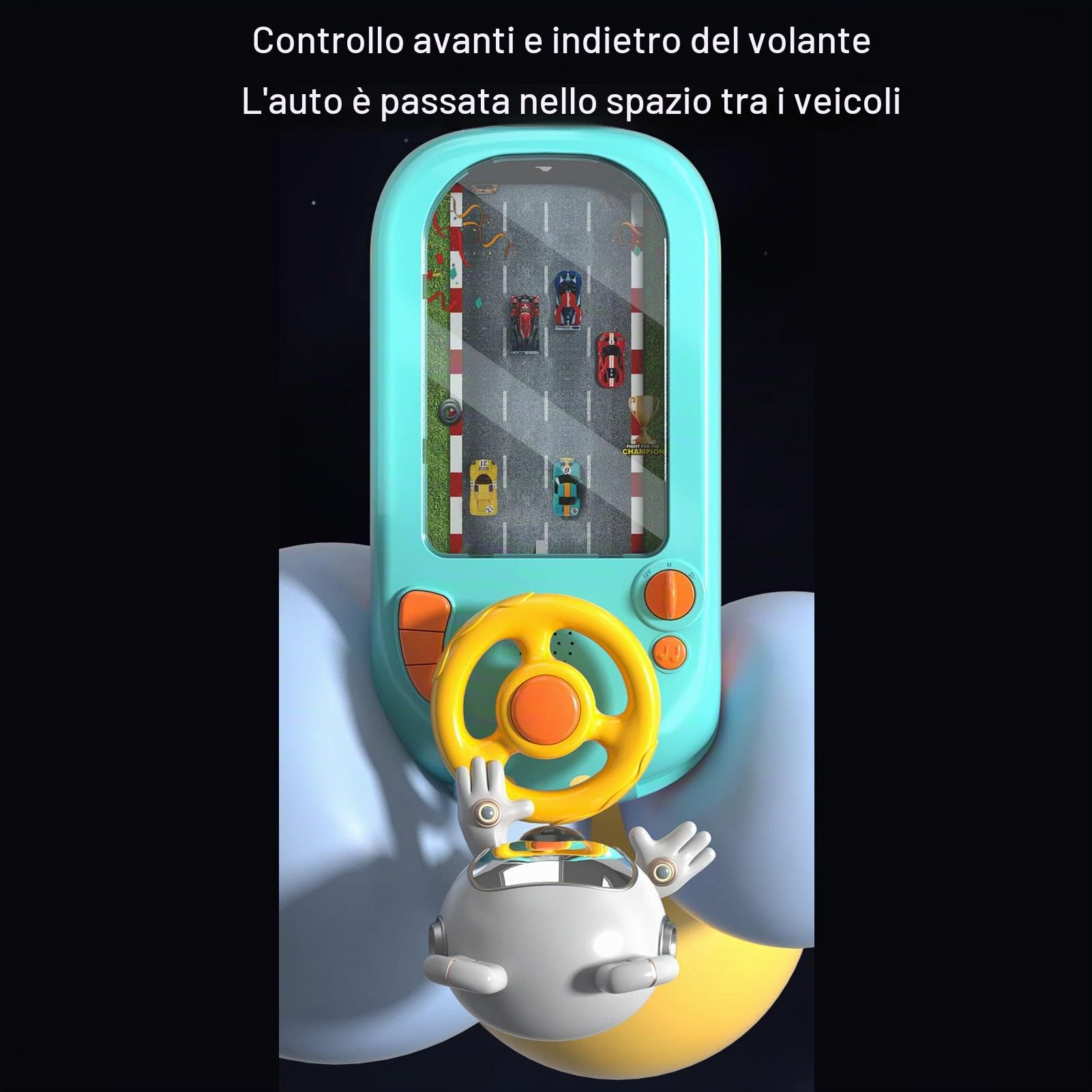 Keenso Giocattolo volante di guida, giocattolo volante auto per bambini (auto da corsa)
