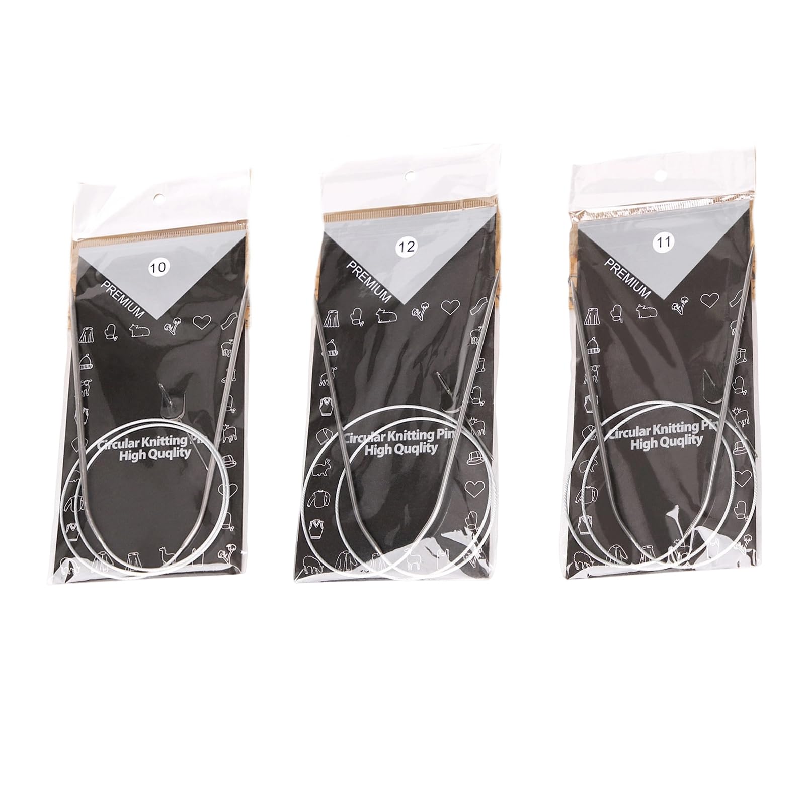 LUCKGONI Stainless Steel Circular Knitting Needle Set With Stitching Markers For Smooth Crafting In Multiple Size