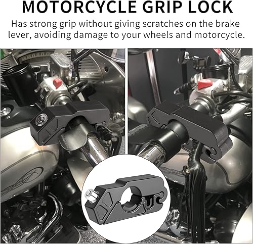 Miniatura 5 de Enmja Cerradura de agarre de motocicleta resistente, cerradura antirrobo para motocicletas, scooters, ciclomotores, cuatrimotos, motos todoterreno y