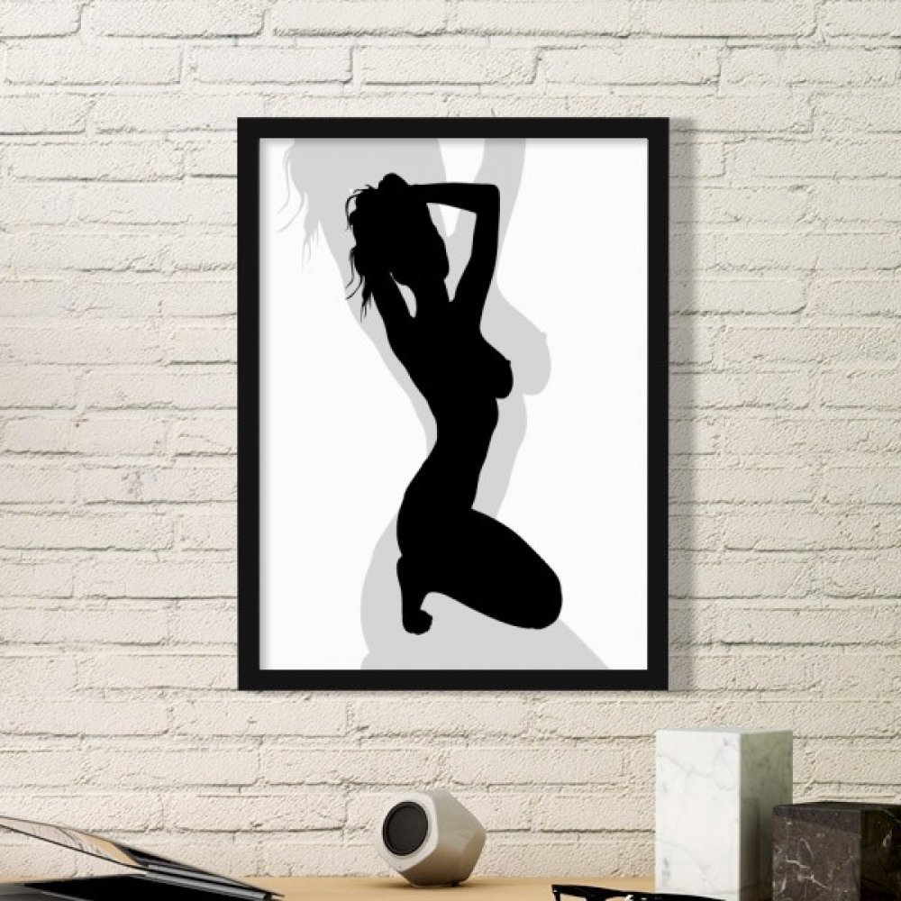 Art peinture cadre photo rectangle en bois noir silhouette élégante