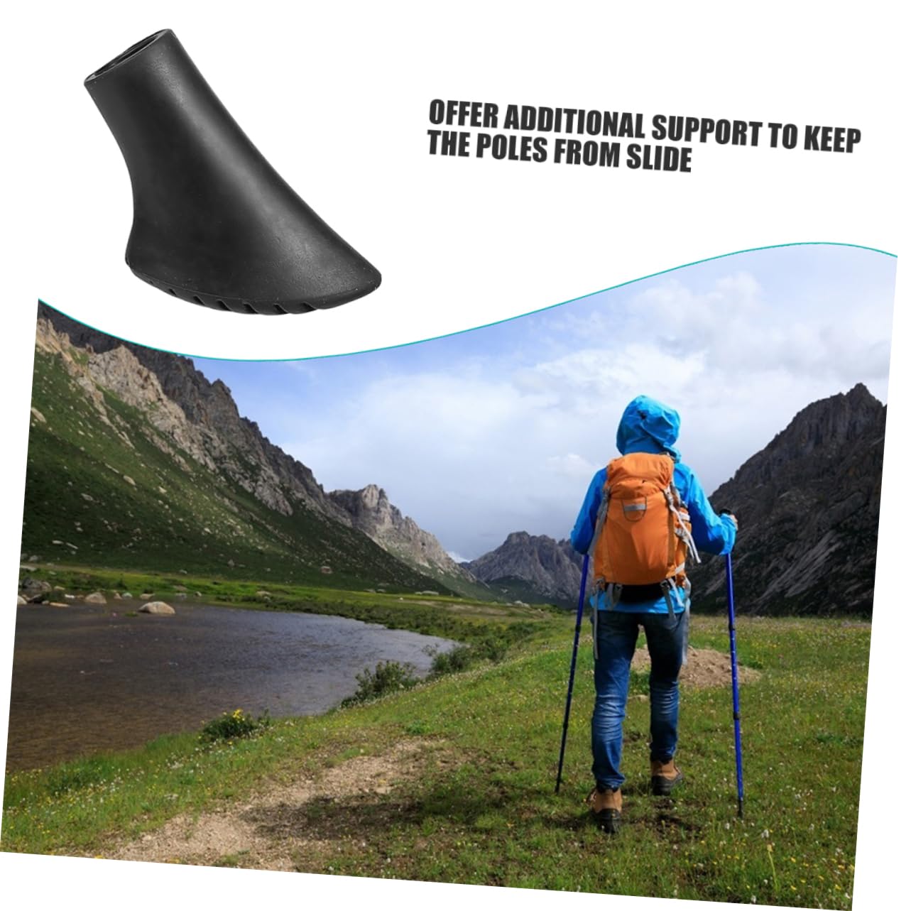 WOONEKY 30 Stück Gummipuffer für Wanderstöcke Rutsch Pads für Trekkingstöcke Langlebige und Rutschfeste Fußpolster für Outdoor Aktivitäten und Beim