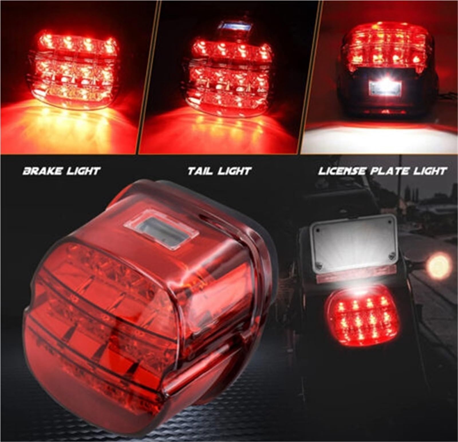 Feux Arrière Freinage Moto Feu Arrière De Frein À LED pour Moto Course Stationnement Conduite pour Electra Glide pour Fatboy Ultra Dyna