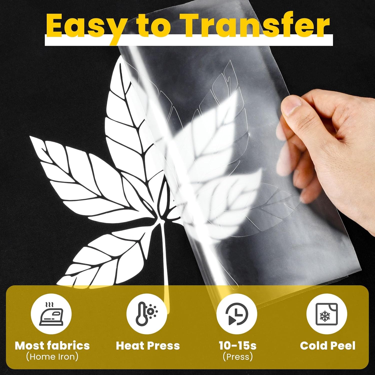 HTVRONT White Iron on Vinyl - 12” x 50ft White HTV Heat Transfer Vinyl for t Shirts, White HTV Vinyl Roll for All Cutting Machine -Easy to Cut & Weed for Heat Transfer Design
