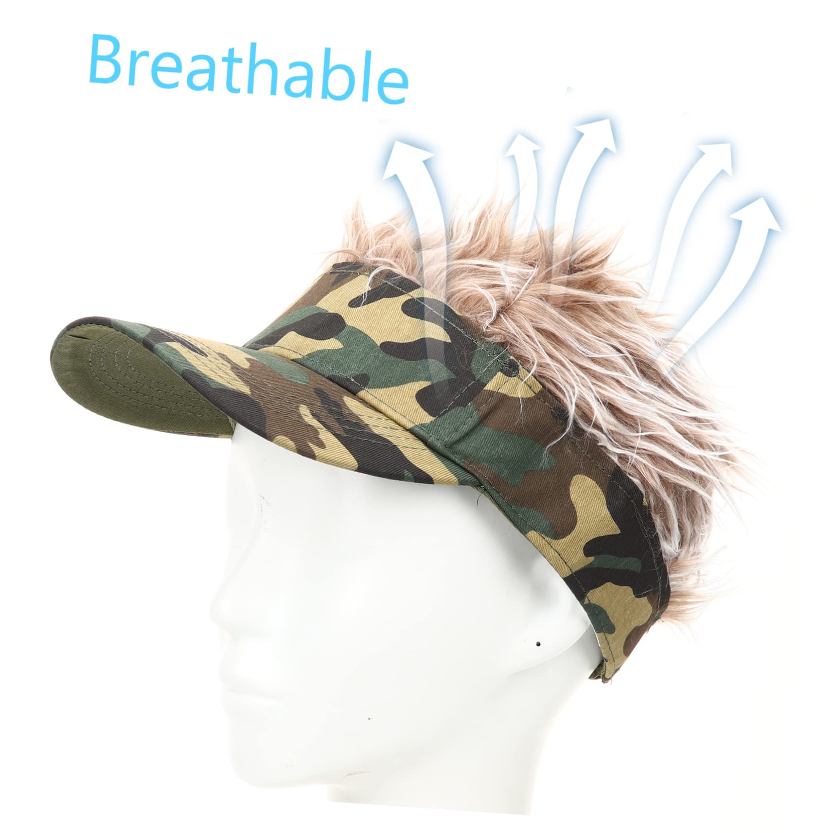 Healvian Sombrero de Béisbol Unisex con Peluca Gorro de Sol para Actividades Aire para Eventos