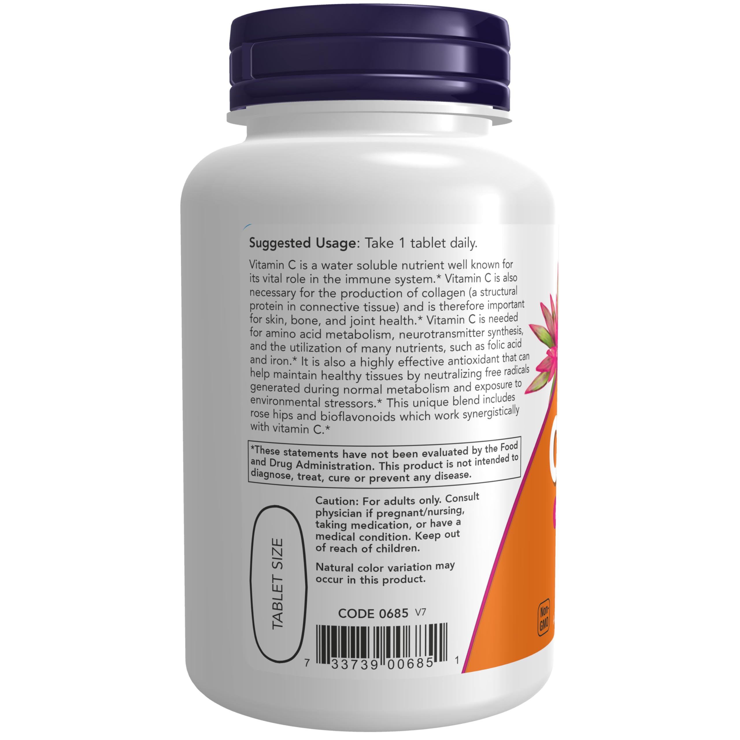 NOW Supplements, Vitamin C-1,000 with Rose Hips & Bioflavonoids, 100 Tabs — Amazon image 3