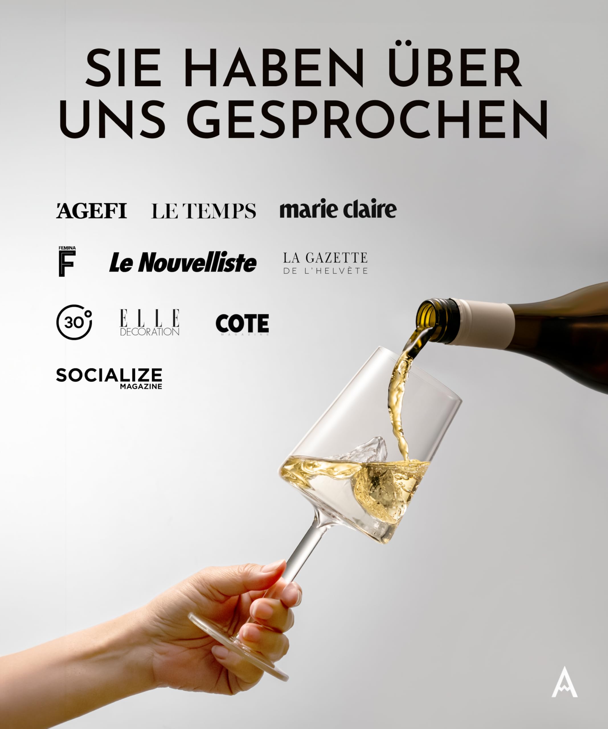 Premium Weinglas (1er), Handgefertigtes Borosilikatglas mit bergen drin, Spülmaschinenfest, Weißweinglas, Rotweinglas, Cocktail glas