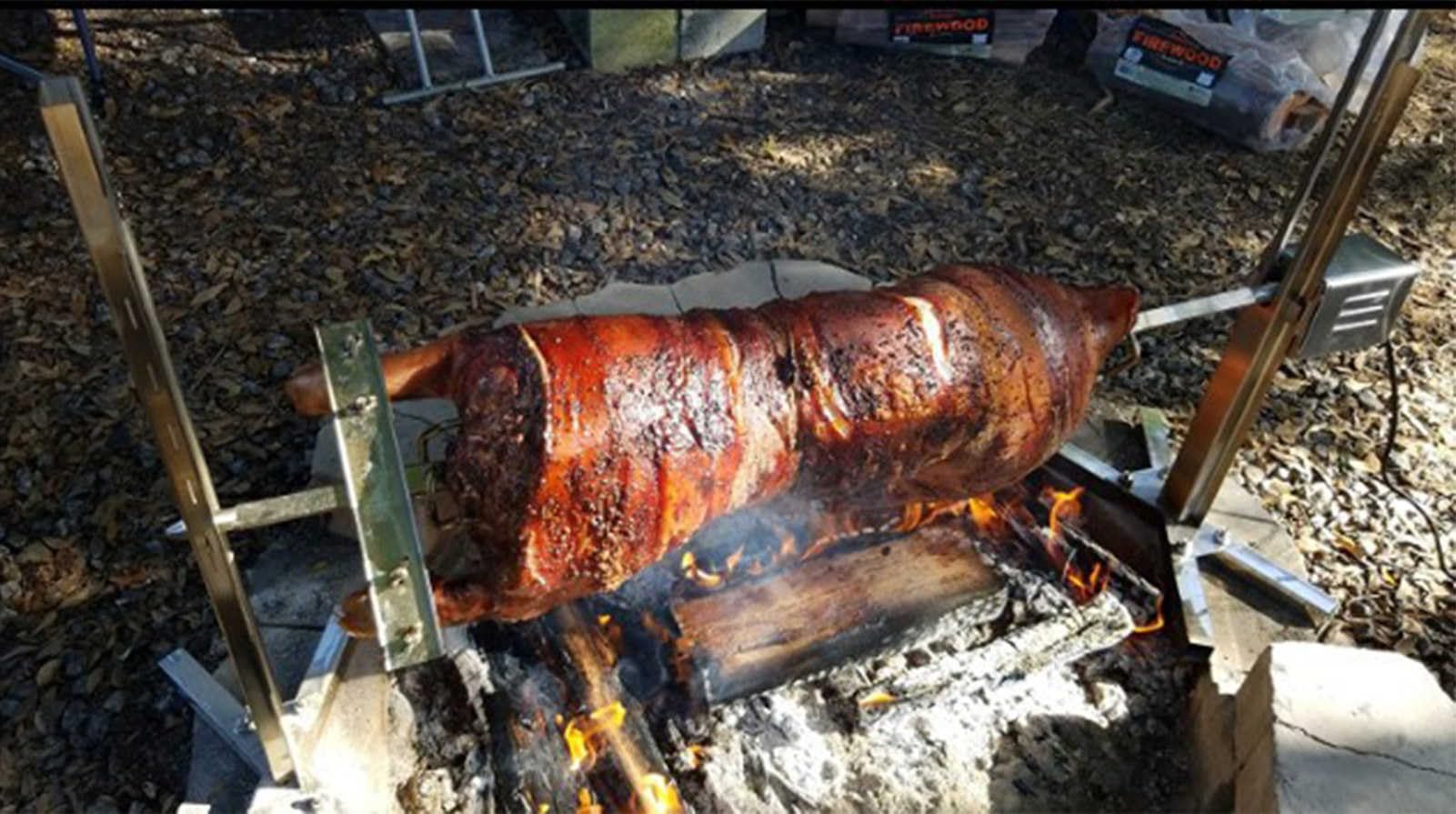 Grande asta per arrosto per pollo, agnello, maiale, spiedo, barbecue a carbonella, per picnic all'aperto e campeggio, kit completo di utensili per girarrosto