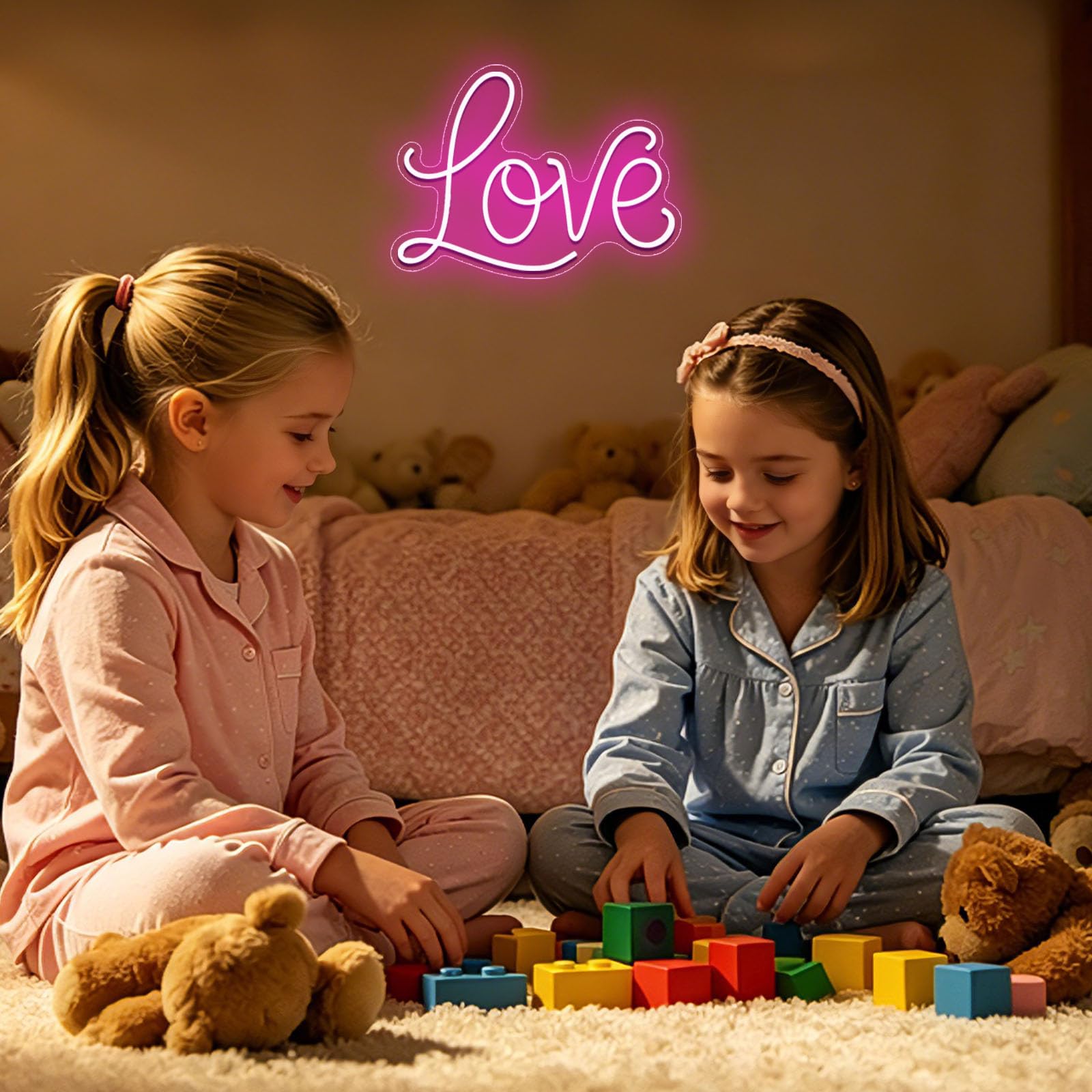 Neonschild mit Aufschrift "Love", Rosa, Neonlicht, LED-Wandschilder, USB-betriebenes Lichtschild für Mädchen, Schlafzimmer, Weihnachten, Valentinstag, Muttertag, Hochzeit, Wanddekoration