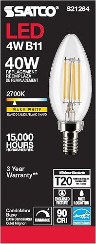 Miniatura 3 de Satco S21264 4B11/LED/927/CL/120V/E12-paquete de 6