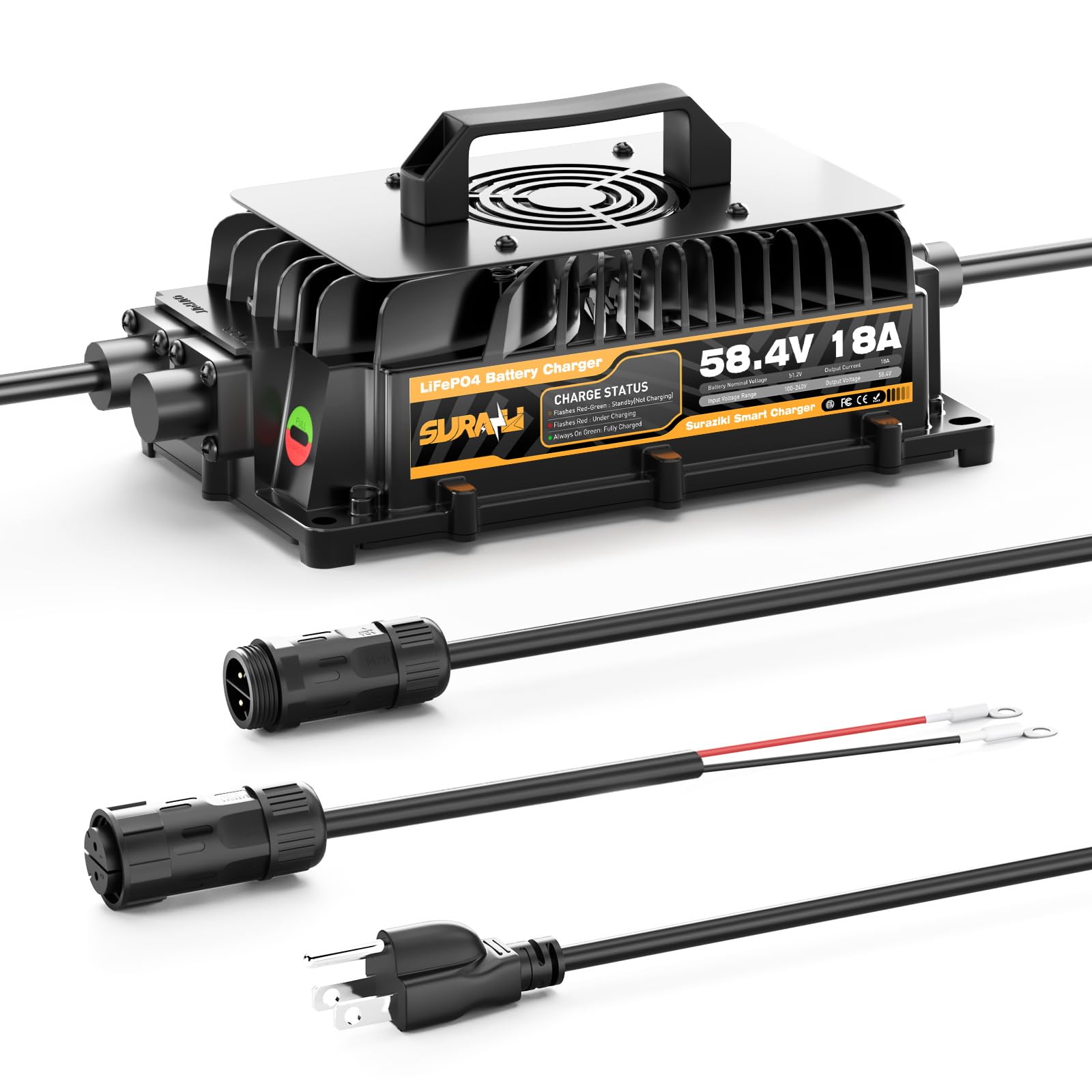 Amazon.com: Suraziki 58.4V 18A Lithium LiFePO4 Battery Charger for