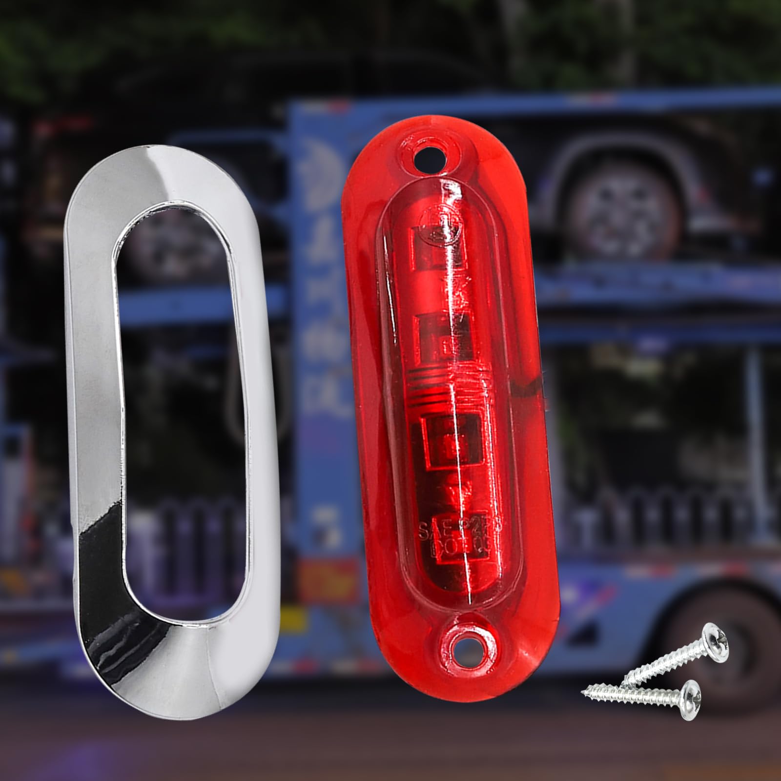 Ygmylandbb Feux De Gabarit Latéraux LED 12V 24V - 10 Pièces Avec Lunette Chromée Pour Remorque, Camion, Caravane - Visibilité Maximale