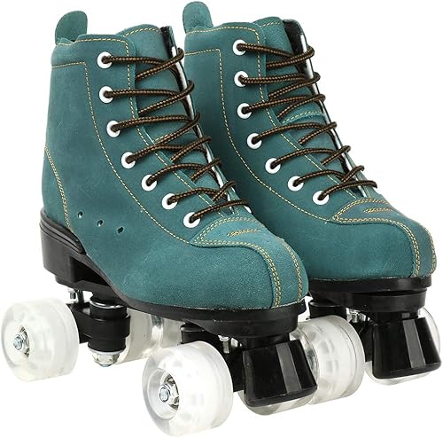 Miniatura 2 de Comeon Patines clásicos para mujer, unisex, de caña alta, de 4 ruedas, patines de doble fila para niños y niñas