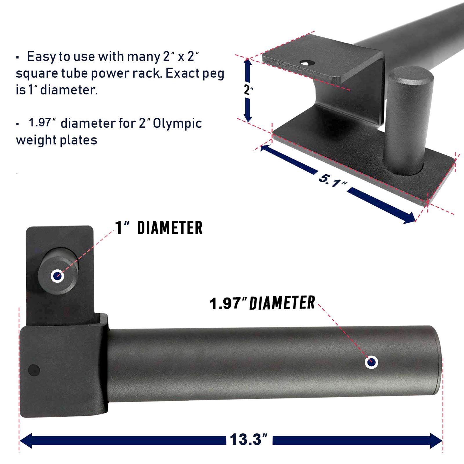 Ollieroo Weight Plates Holder Attachment, Weight Plate Storage, Power