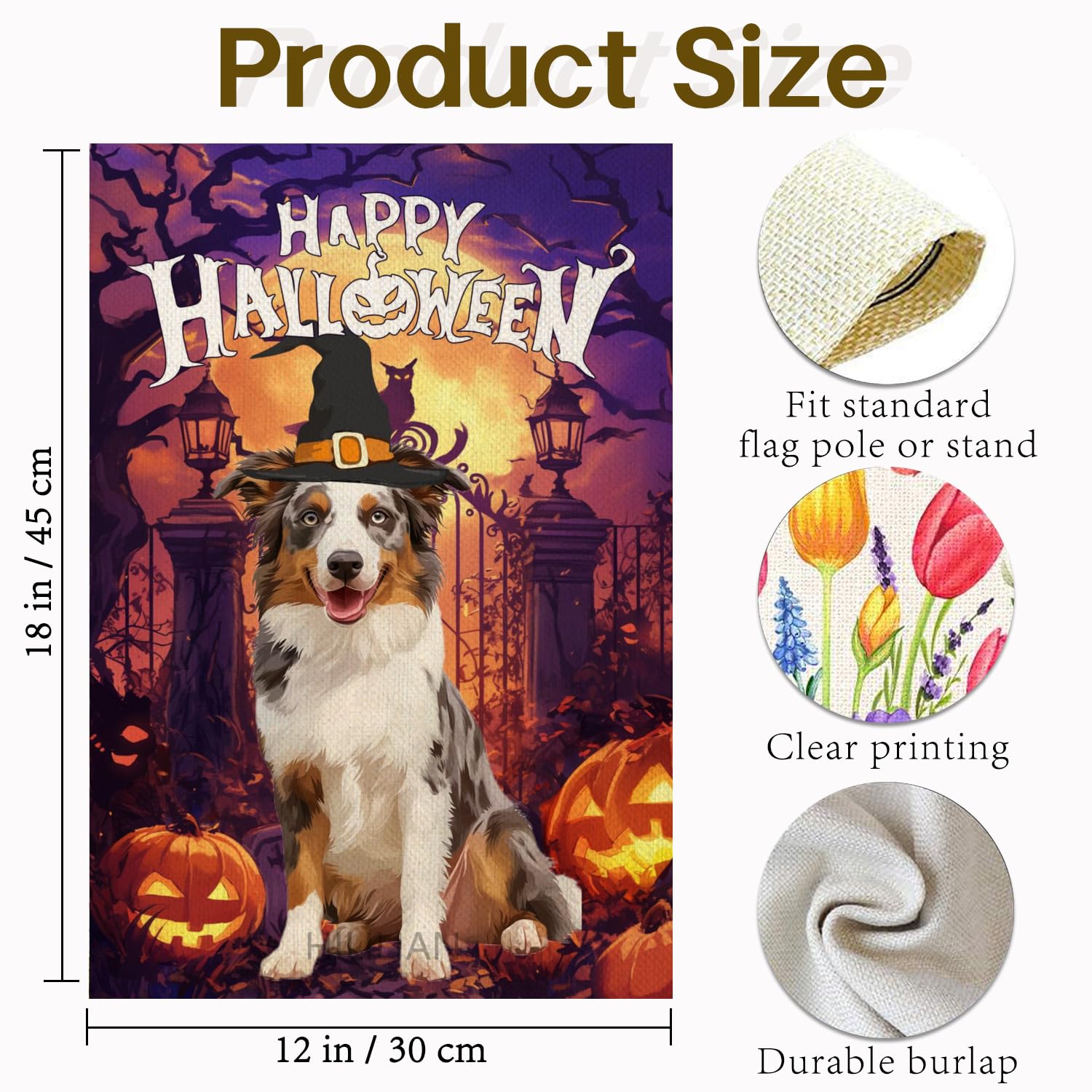 BlissYard Halloween Gartenflagge | 30,5 X 45,7 Cm, Doppelseitig, Mit Hexen-Dackel-Motiv – Wetterfeste Dekoration Für Draußen