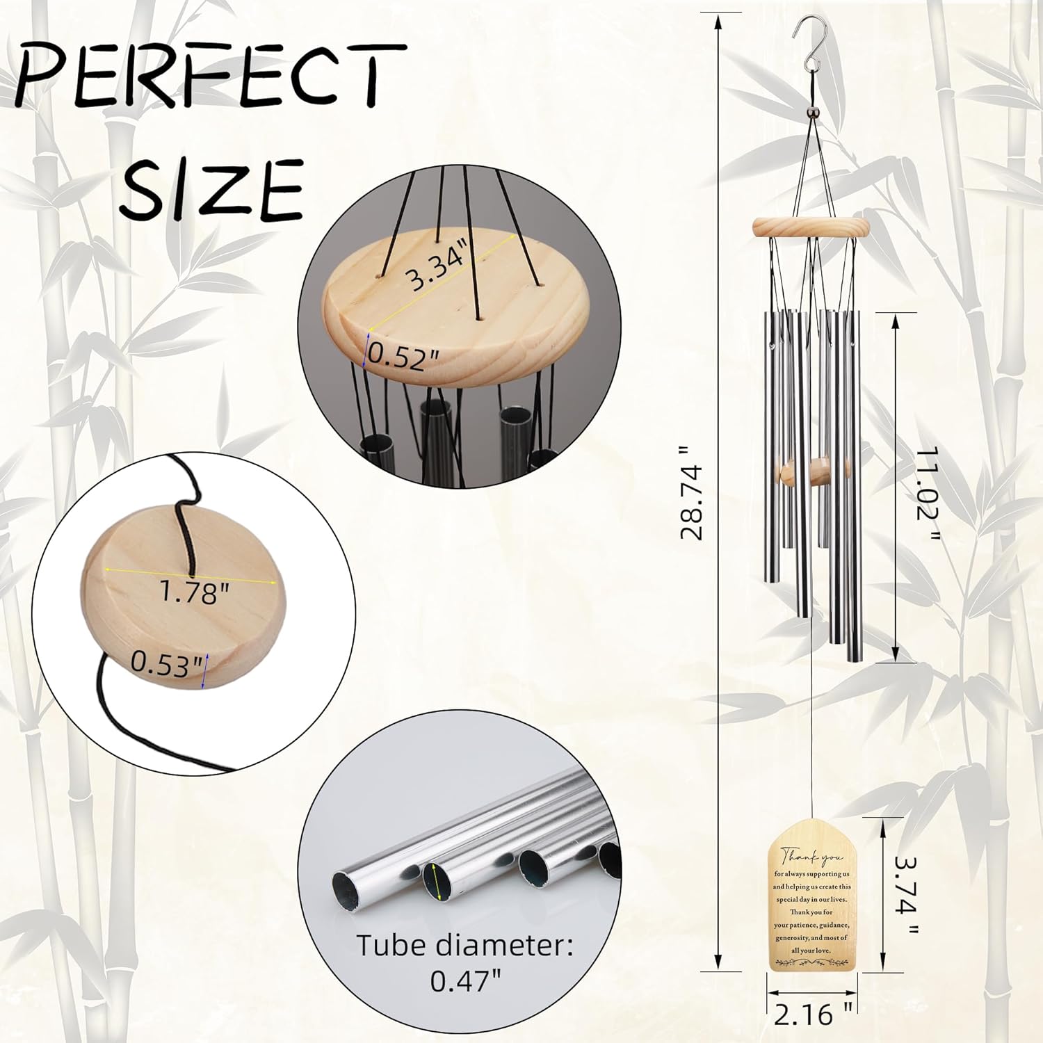 Parents Wedding Gifts from Bride Groom- Wind Chimes - Thank You Gifts for Parents, Mom and Dad Wedding Gift from Son Daughter Bride Groom - Image 5