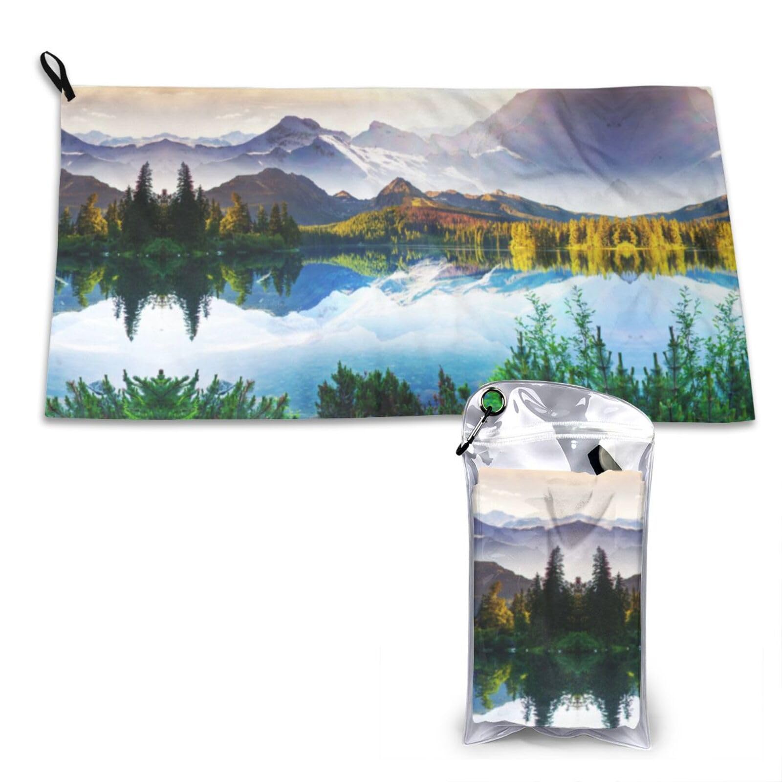 WXWJSHMGC Peaceful Lake Print Cooling Towel, Gym Towel,Cooling Towels For Neck, Soft Breathable Travel Cool Towel,Sports Towels For Gym,Camping