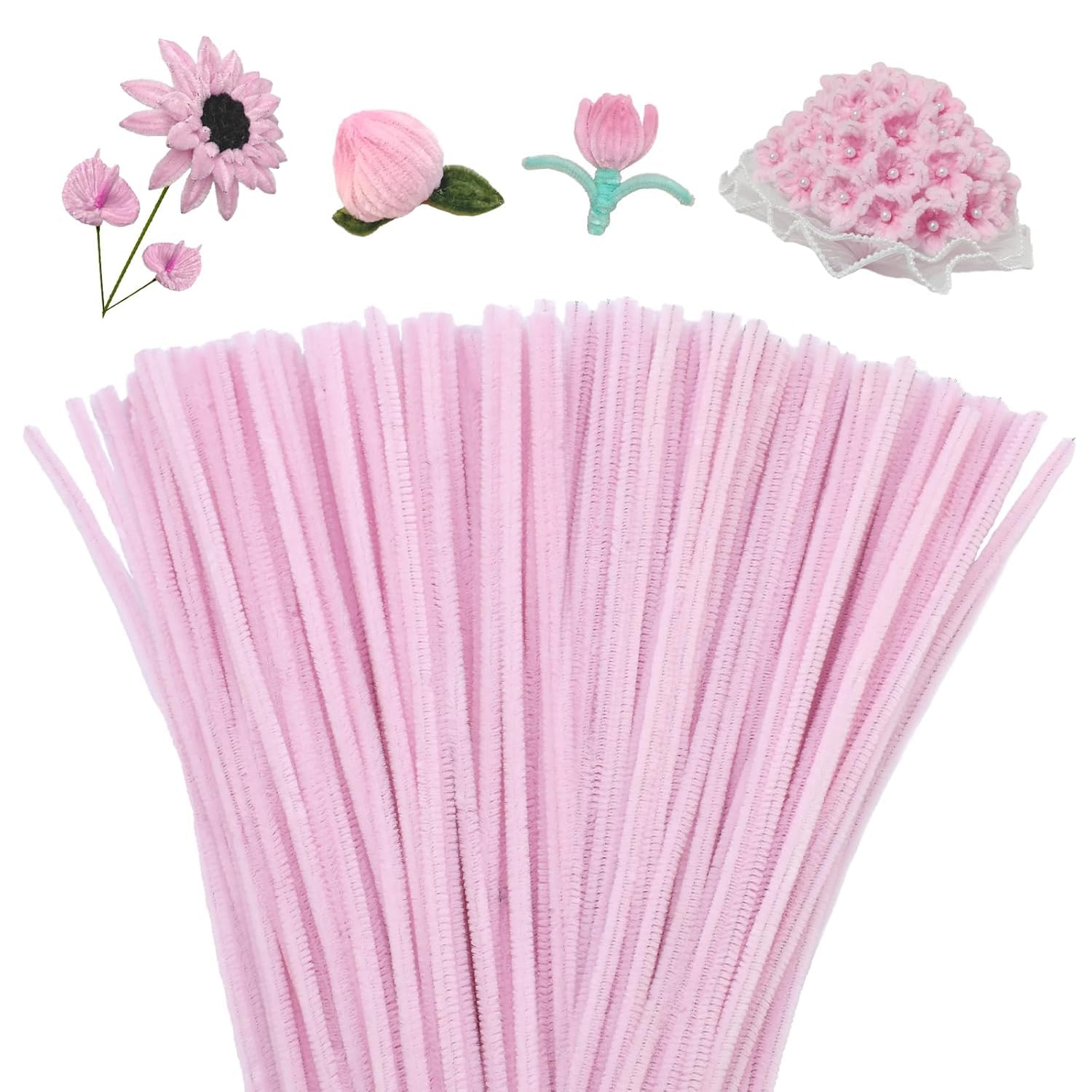 100Pcs Pipe Cleaners Craft Set | Chenille Stem Fuzzy Sticks DIY Craft Supplies for Art Projects Activities, Decorations, Flower Making, Modeling & Sculpting 100Pcs (Red) — Amazon image 21