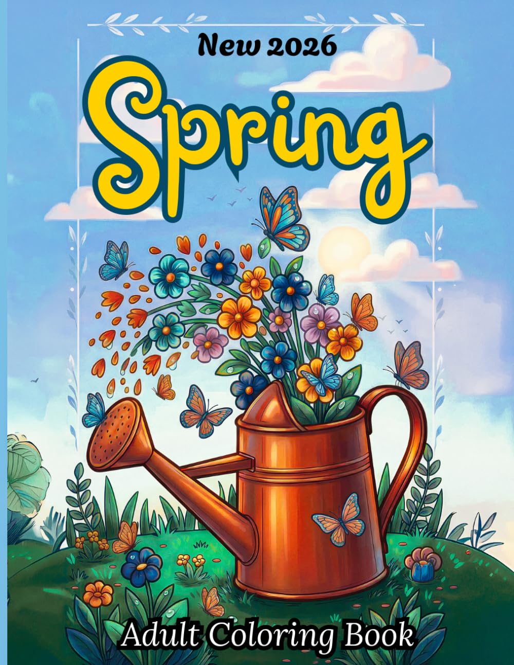 New 2026 Spring Adult Coloring Book: Bold and Easy Coloring Pages with Large Print Designs, Simple Flowers, and Spring Scenes for Relaxation, Seniors, and Beginners.