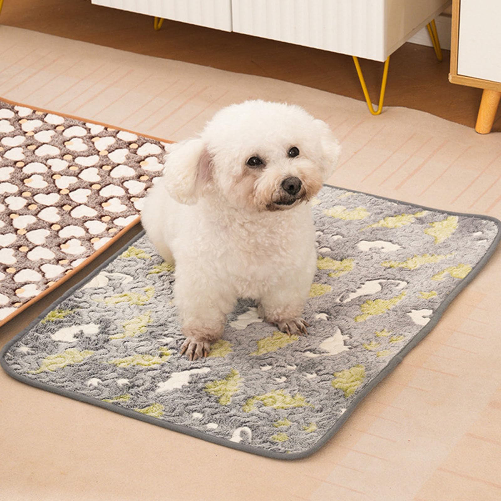 Lukery 2 Stück Wickelunterlage Waschbar für Hunde, Welpenunterlagen Wiederverwendbare Matten Trainingspads für Hunde Schnell Absorbierend für Laufstall/Autositz/Sofa (XL:(100 * 70cm),Rosa Linie)