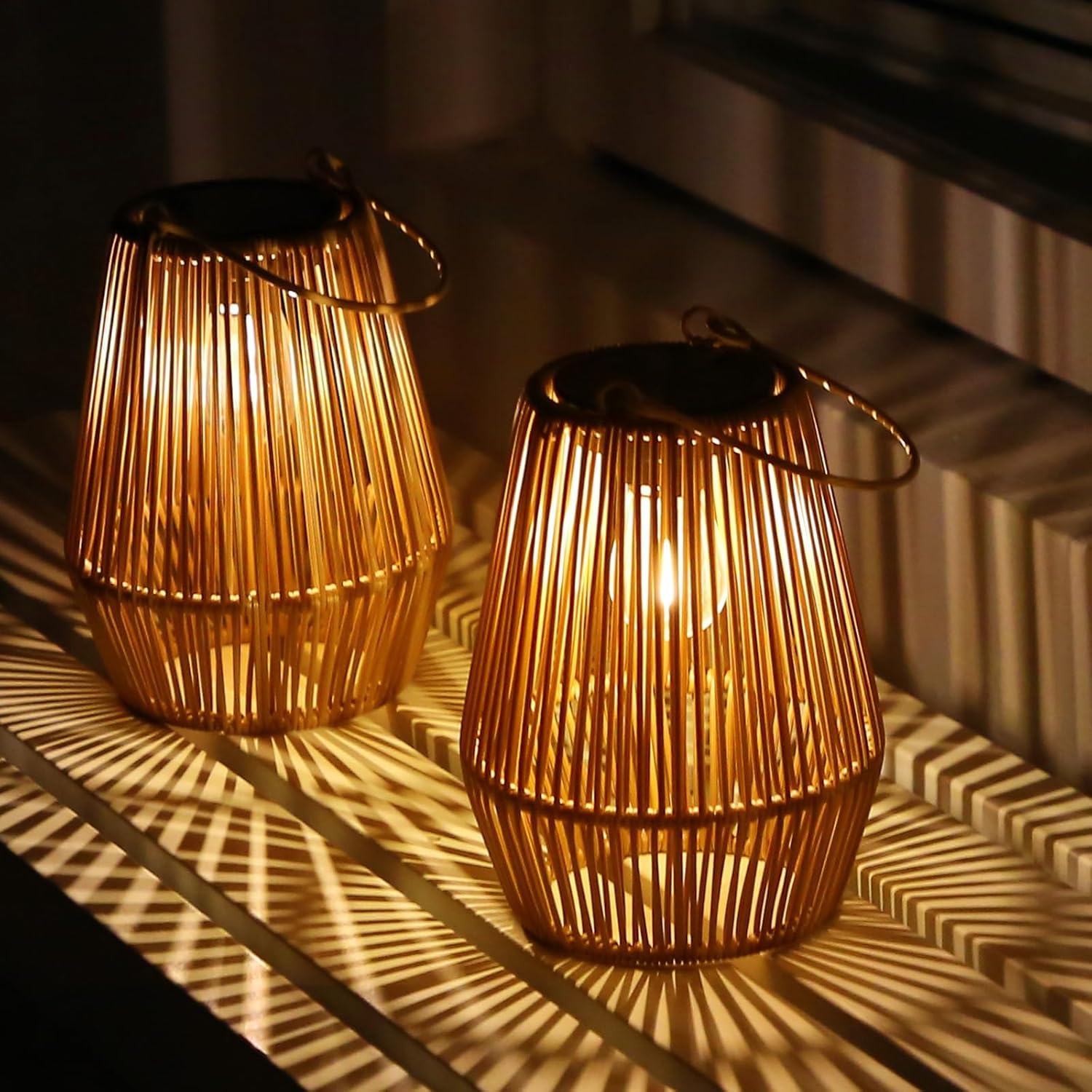 Lanterne da Esterno, KagoLing Lanterne Solari da Esterno 4 Pezzi IP65 Impermeabile Lampada Solare da Giardino per Natale Feste Decorazioni natalizie