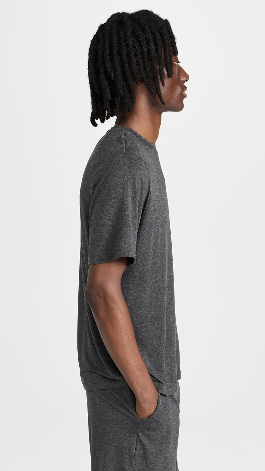 Eberjey Men's Henry Modal Short PJ Set, Charcoal Heather, M