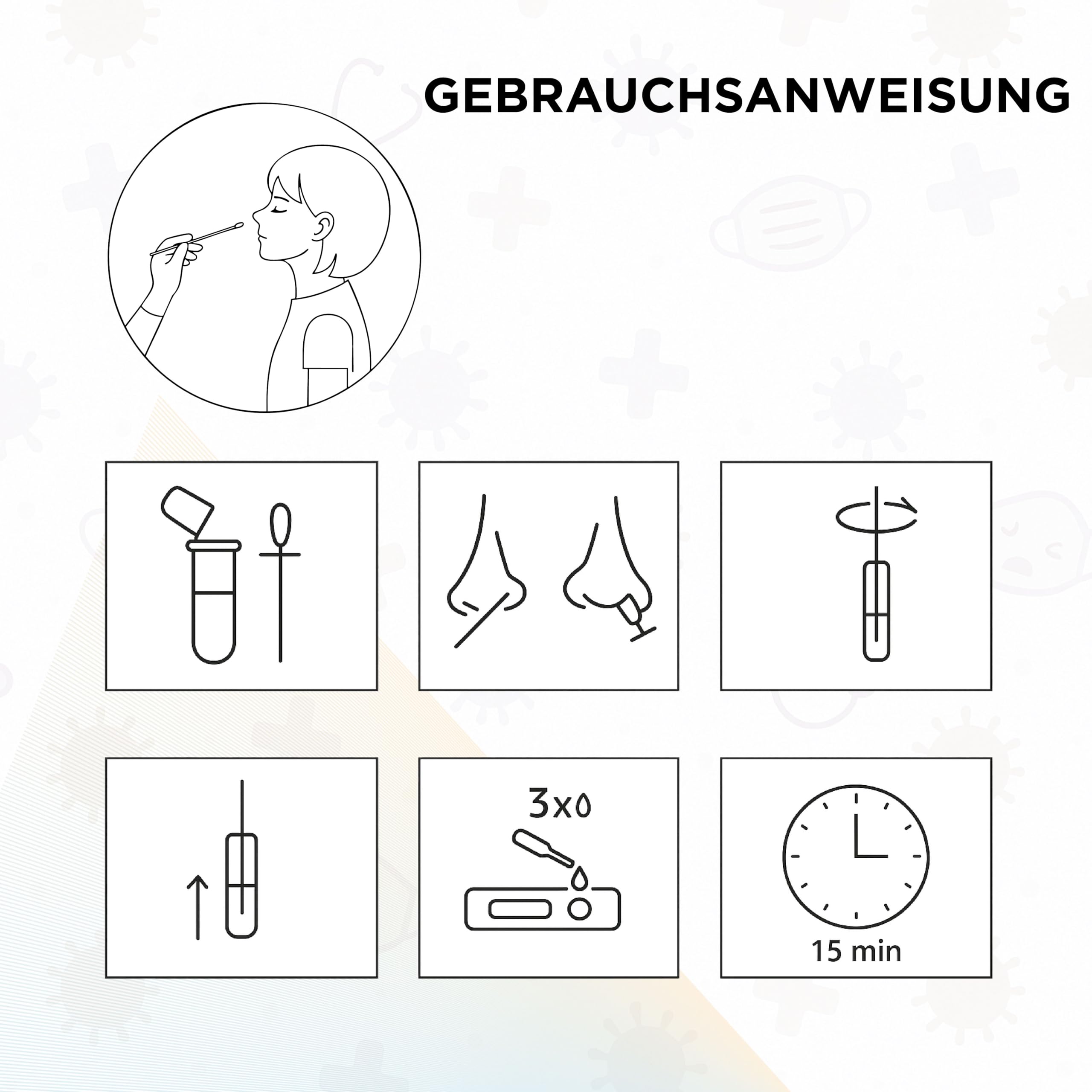 5in1 Antigen Schnelltest 5 Stück – COVID-19 Influenza A+B RSV Adenovirus – 15 Min Ergebnis – Nasenabstrich Selbsttest
