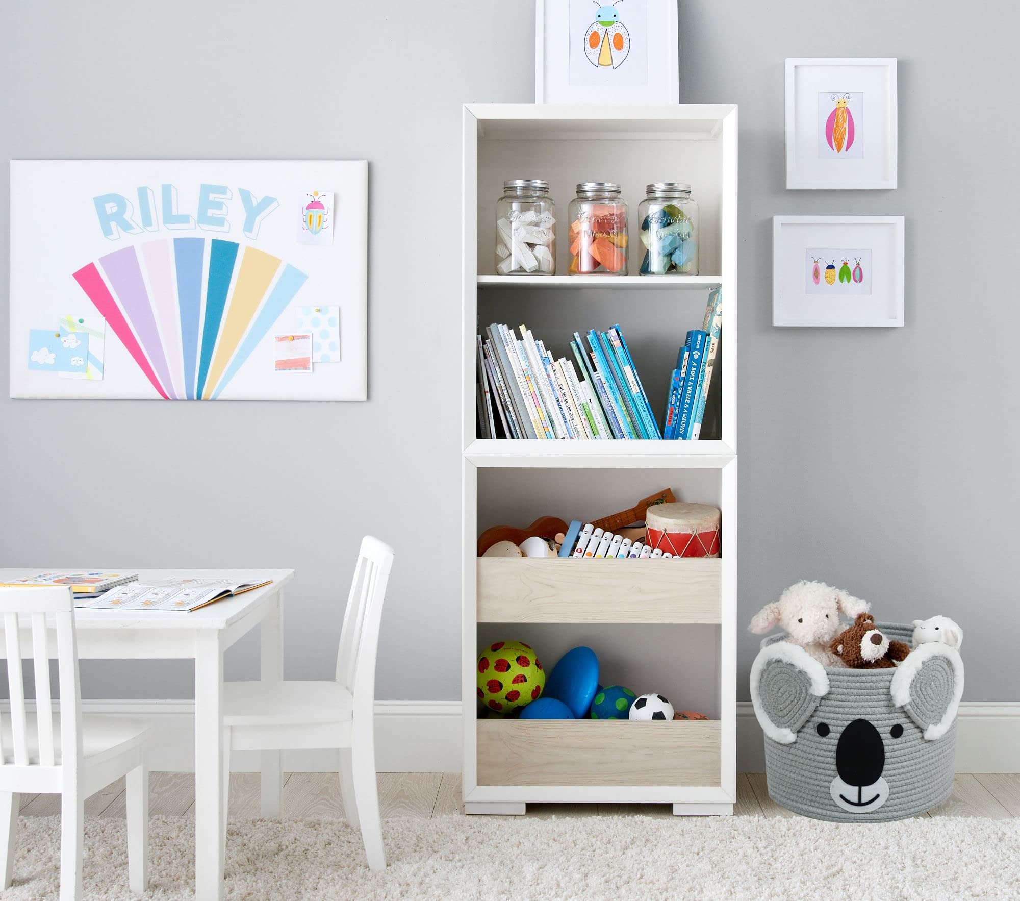 T&T Homewares Koala kosz do przechowywania średniej wielkości, idealny do pieluch dla niemowląt, pralni, pokoju dziecięcego i pokoju dziecięcego, wszechstronny organizer do dekoracji leśnych, zabawek
