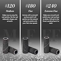 Vista 5 de MelodySusie 50 Pcs Nail Drill Bits Small Sanding Bands with 3.1mm Mandrel Bit, 120 Medium Grit Nail File for Acrylic Nails Gel Manicures and Black