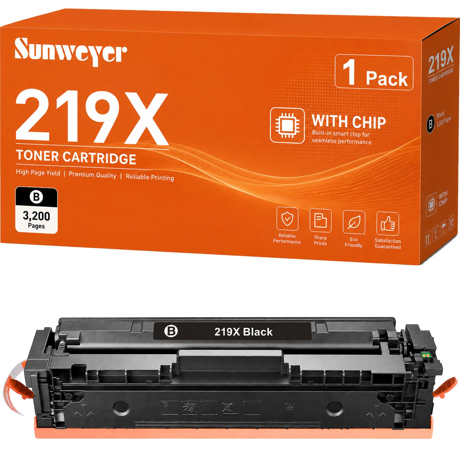 Czarny toner 219X 219A, 1 opakowanie (3200 stron) z chipem, kompatybilny z HP Color LaserJet Pro 3202dn/3202dng/3202dwe, MFP 3302fdn/3302fdng/3302fdw/3302fdw/3302fdwg/3302fdw/3302fdwg/3302fdw/33302fdw