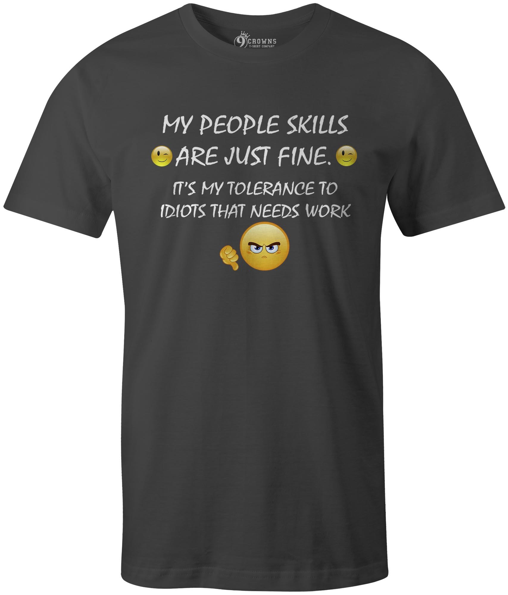 9 Crowns Tees Men's People Skills Funny Sarcastic T-Shirt