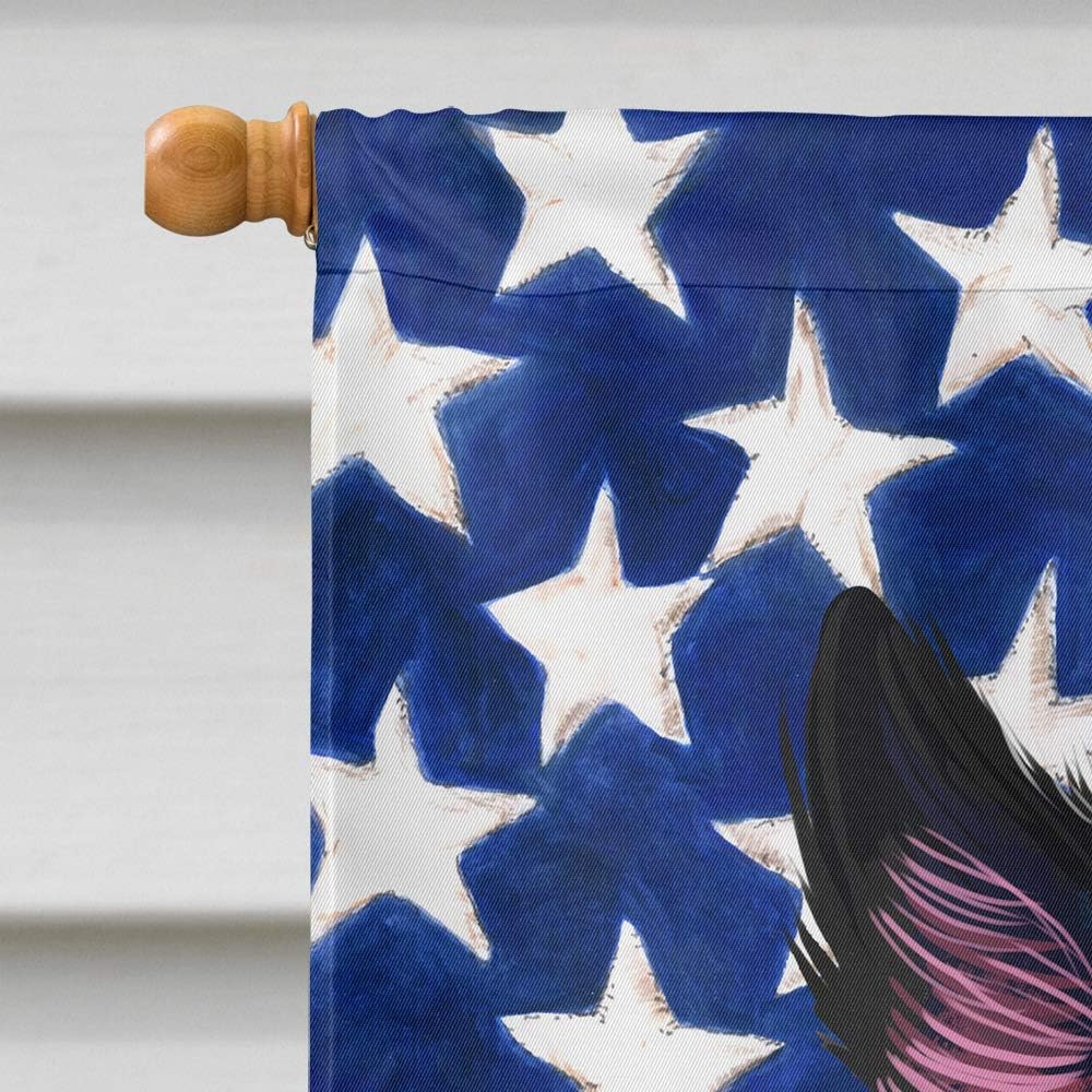 Caroline's Treasures CK6441CHF Blue Heeler Dog American Flag House Flag Large Porch Sleeve Pole Decorative Outside Yard Banner Artwork Wall Hanging, Polyester, House Size, Multicolor