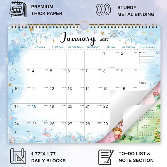 2027 Wall Calendar - 2027 Calendar 12 Month, 15 x 11.5, Jan.2027-Dec.2027