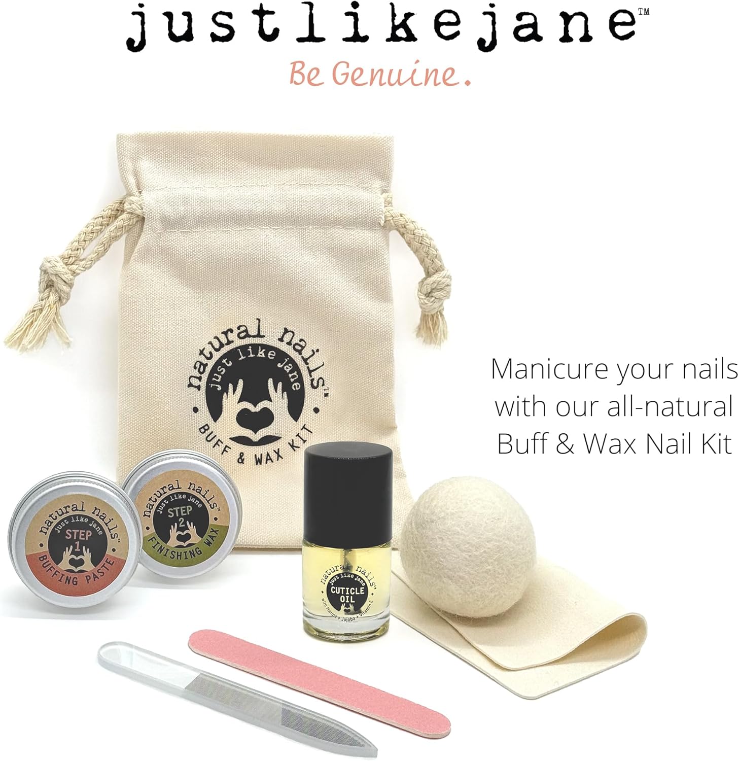 Just Like Jane™ Natural Nails Buff & Wax Kit - New Nano Glass File for Higher Shine! - Image 7