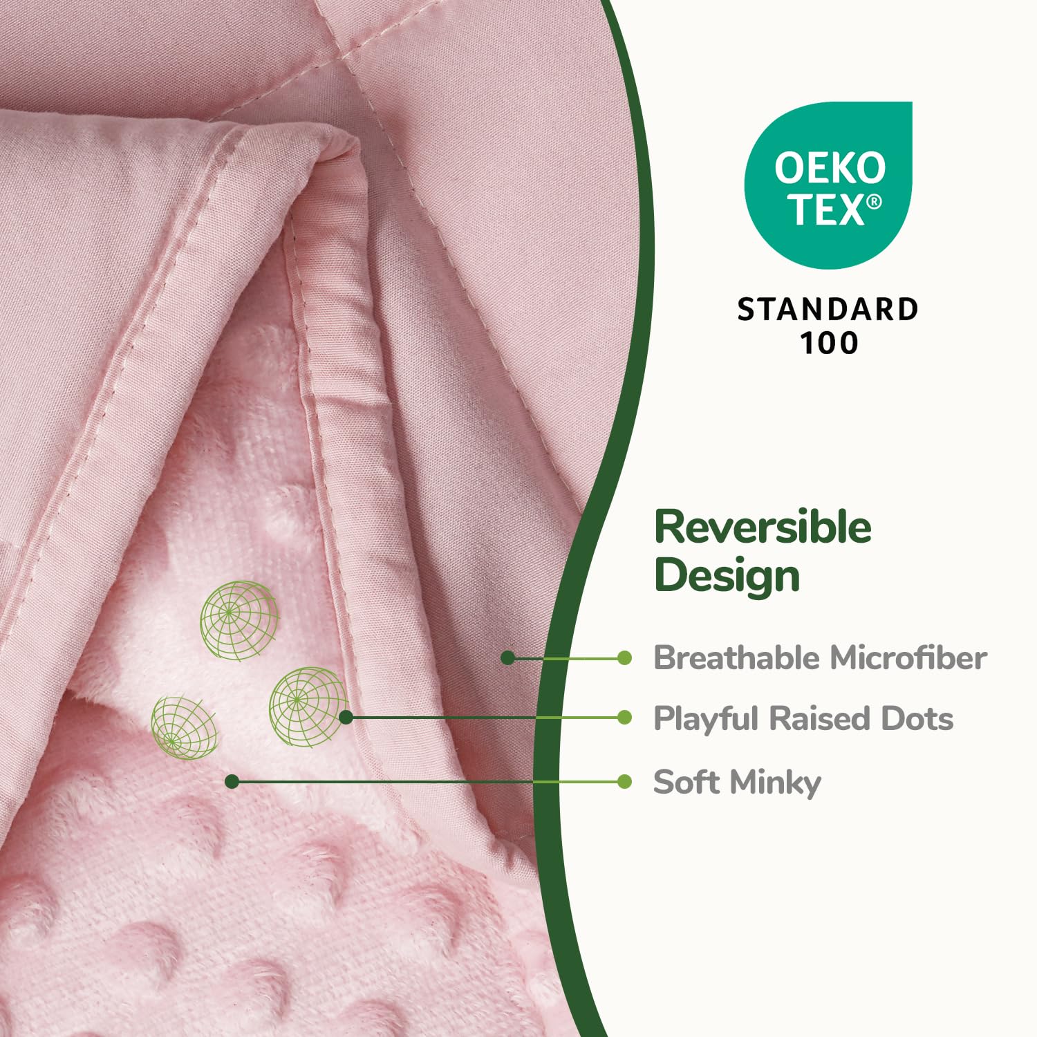 Sivio Coperta ponderata per letto matrimoniale da 6,8 kg, per adulti, con morbidi pois minky e accogliente microfibra rinfrescante, per rilassarsi e dormire, coperta pesante, 122 x 183 cm, rosa