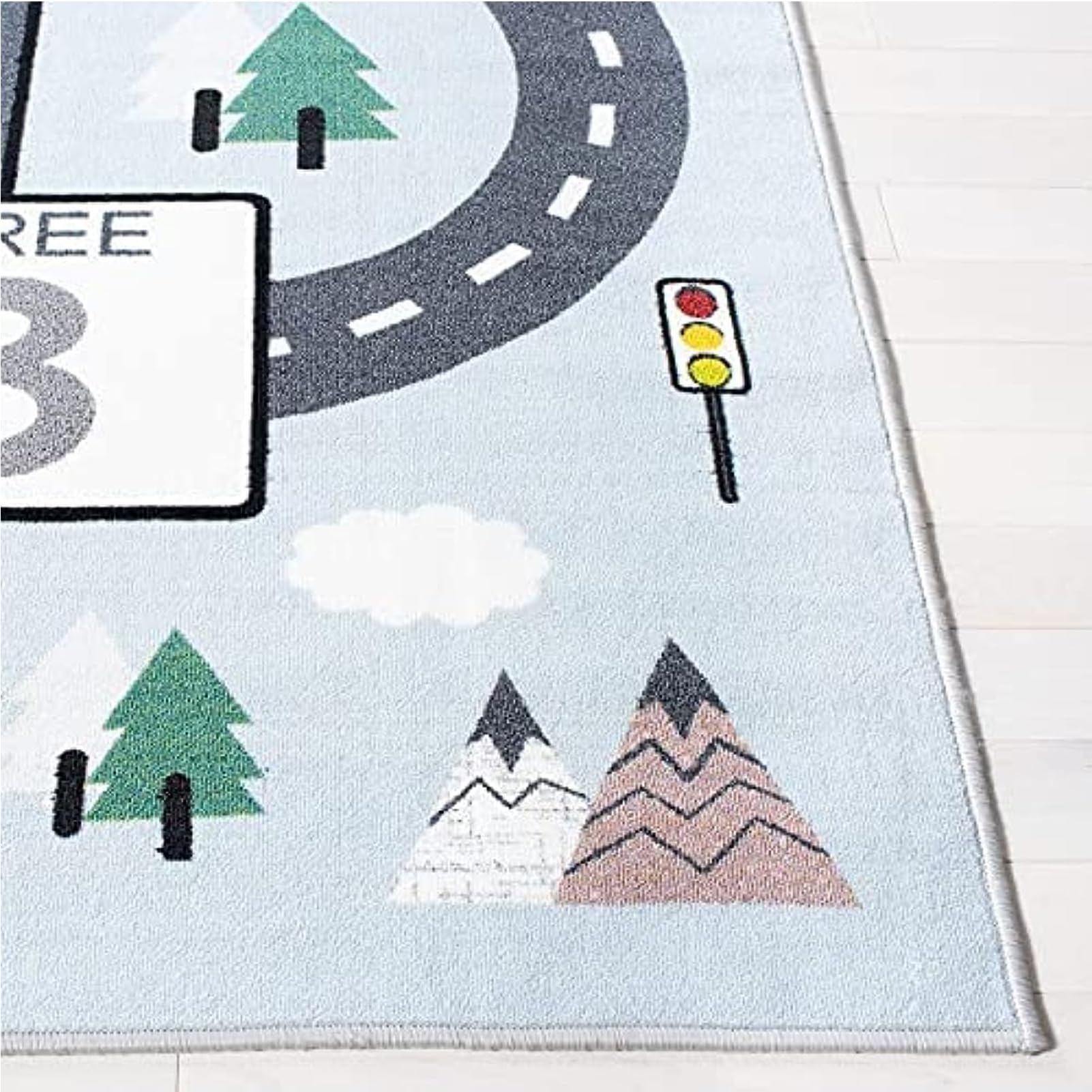 Hopscotch Teppich Weicher Teppich Waschbar, rutschfest Ideal Für High Traffic Bereiche Für Jungen Und Mädchen Im Spielzimmer, Schlafzimmer,Blau,80 * 160cm