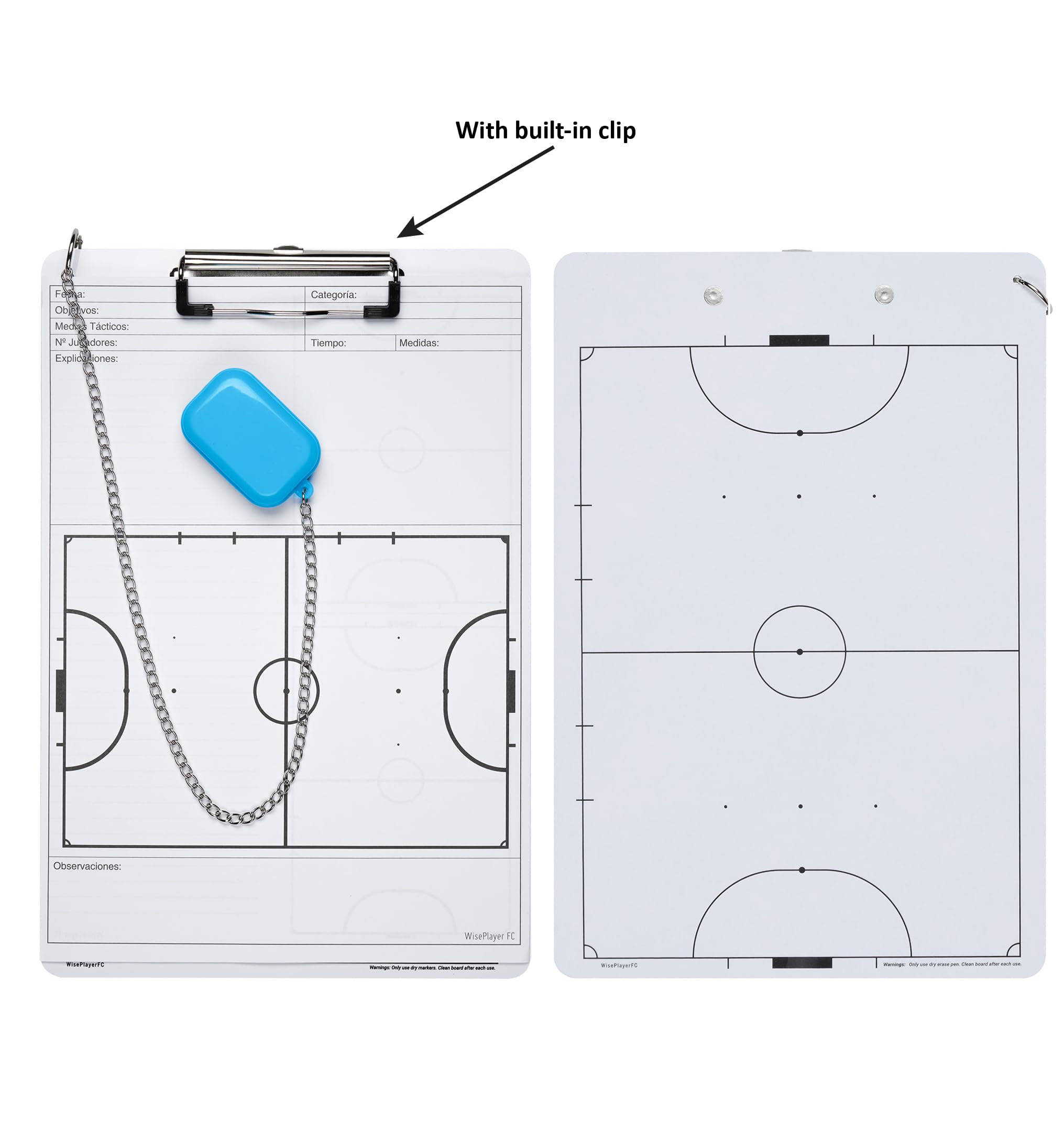 Tableau Tactique Futsal-Ardoise Réversible pour Entraîneurs de Futsal avec Sifflet et Sac