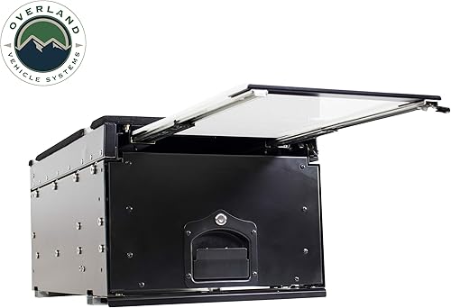 Miniatura 2 de Overland Vehicle Systems Caja de carga con cajón deslizante y estación de trabajo Tamaño - Capa de polvo negro doble de dos etapas universal -