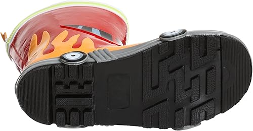 Miniatura 4 de Kidorable rojo bombero botas de lluvia de goma natural wdiversión llama tire en la pestaña del talón