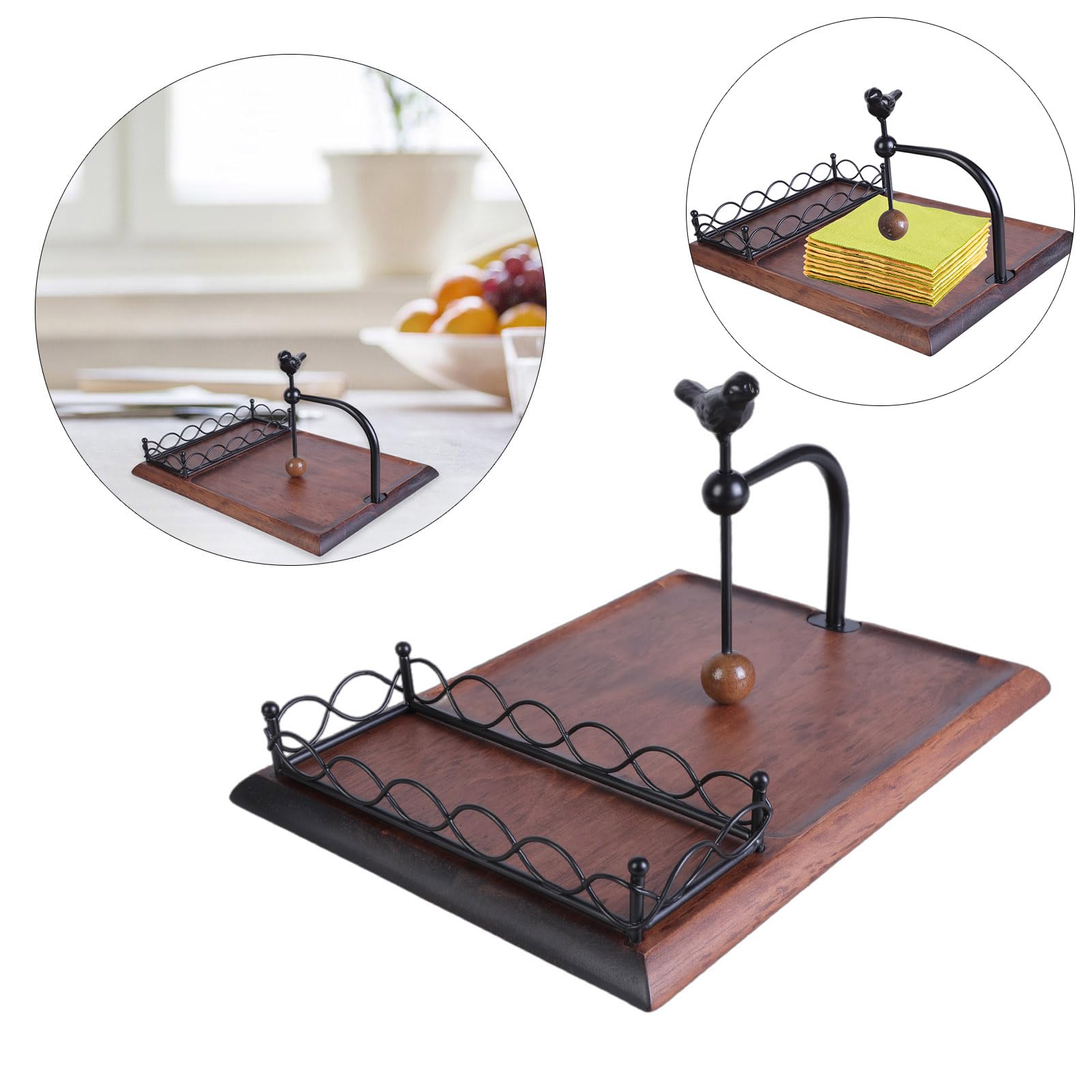 Stabiler Castes Serviettenhalter und Gewürz Organizer aus Eisen, Wohnaccessoire, Küchenzubehör für Esszimmer oder Wohnbereich, Küchenarbeitsplatten Organizer
