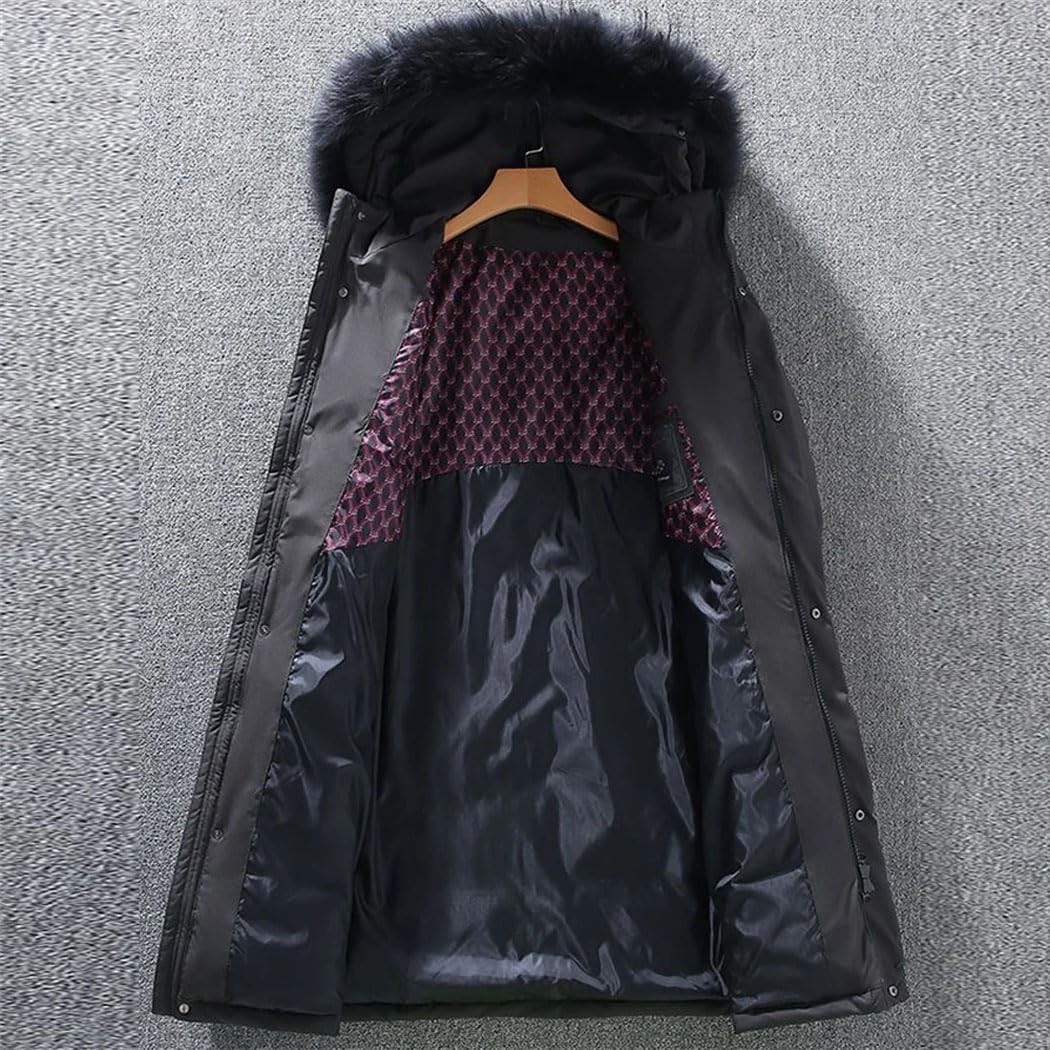 Haitpant Men Winter Down Coat Casual Long Parka Overcoat Outdoor Warm Thick White Duck Down Jacket Hooded Puffer Jackets