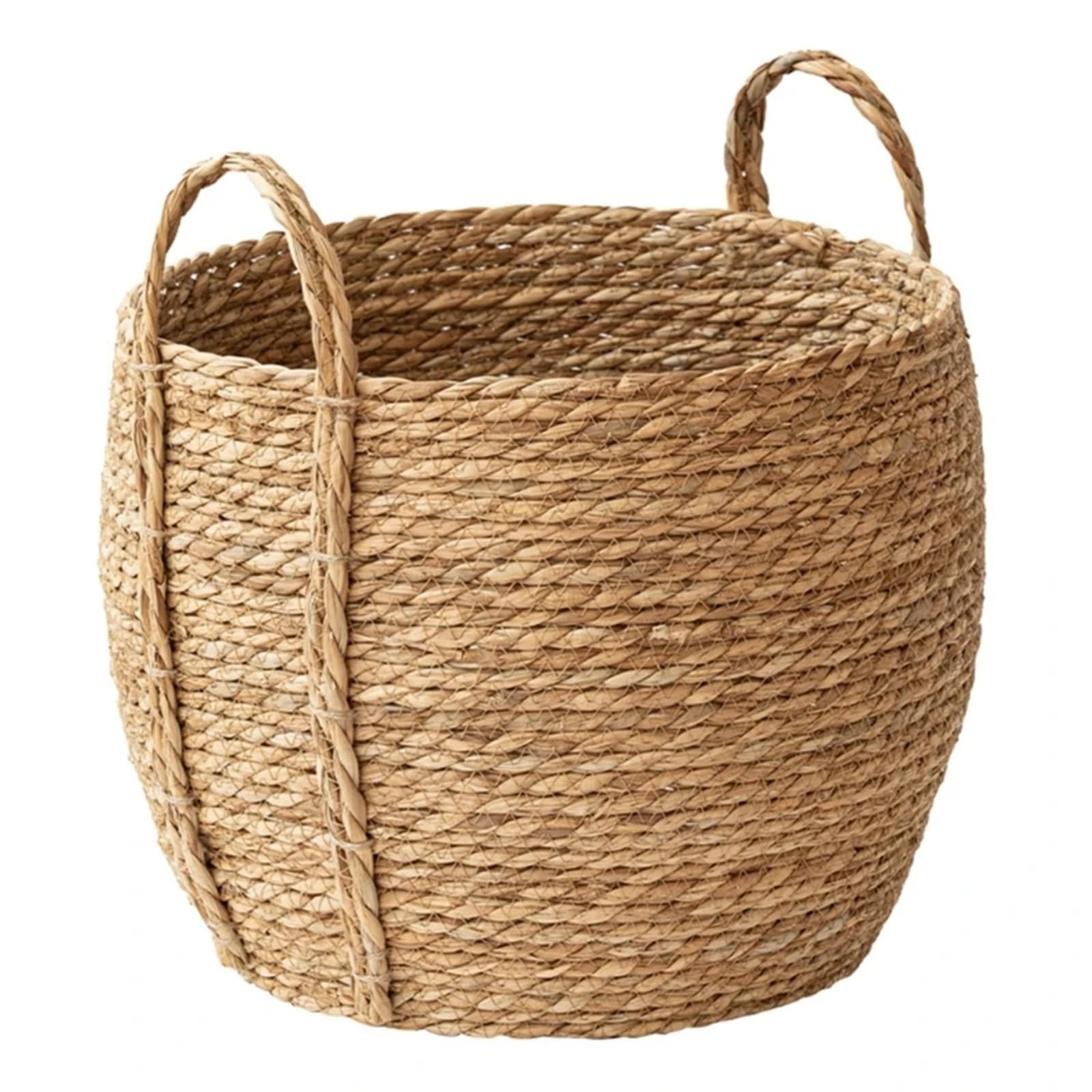 Cache Pot en Osier Paniers de rangement tissés à la main avec poignée, 3 pièces, jardinière en paille, Pots de fleurs, paniers for plantes de jardin, conteneurs de linge for la maison, décor(L)