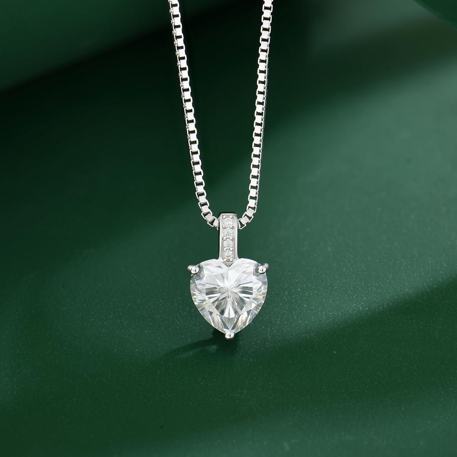 Heart Moissanite Necklace 925 Sterling Silver Cut 2CT Moissanite D Color VVS1 Anniversary Birthday Pendant Neckalce Jewelry Gift for Women Wife Girlfriend Her - Image 2