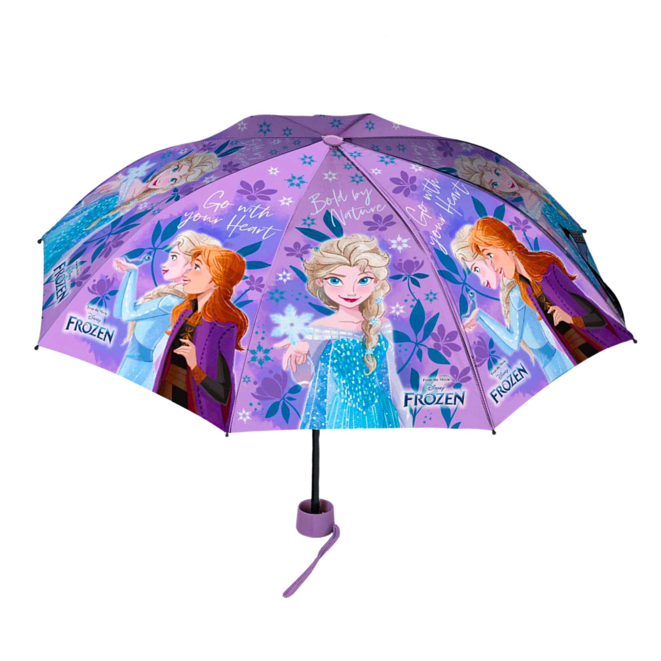 Disney Girls Multicoloured Frozen Umbrella For Folding Compact Structure High Strength, Classic Umbrella For