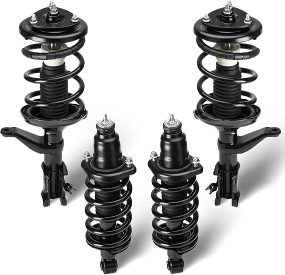 Front and Rear Complete Struts Assembly Fit for 2003-2011 Honda Element, Shock Absorber w/Coil Spring, Replace for 171101L 171101R 172135 172136, 4Pcs