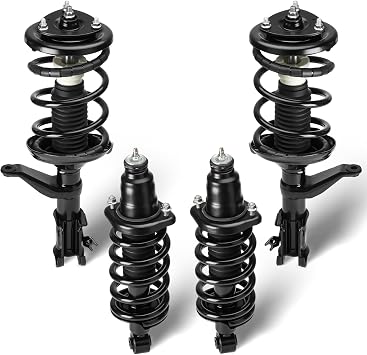 Front and Rear Complete Struts Assembly Fit for 2003-2011 Honda Element, Shock Absorber w/Coil Spring, Replace for 171101L 171101R 172135 172136, 4Pcs