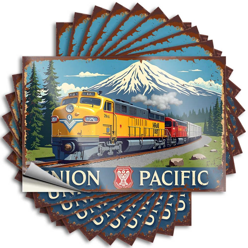 Teens Stuff, Sticker Narrow Tumbler Union Pacific: Journey Through Scenic Landscapes | Love Waterproof Vinyl Stickers(6X9CM)