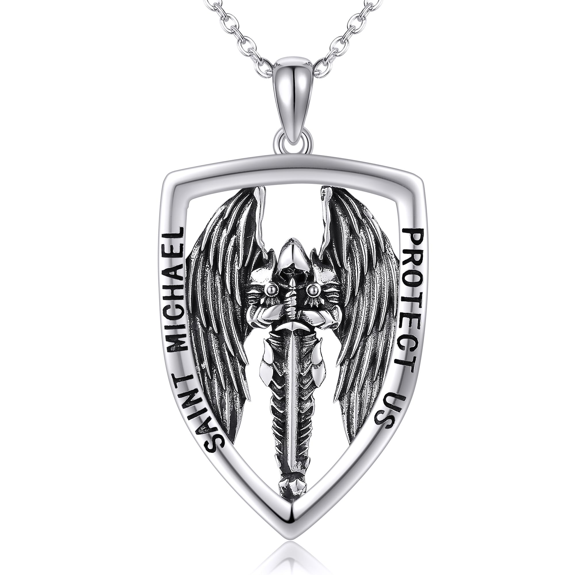 Santa Muerte/Heilige Judas/Christopher/Saint Michael/Jungfrau Maria Kette 925 Stering Silber Religiöse Anhänger Halskette Schmuck Geschenk für Damen