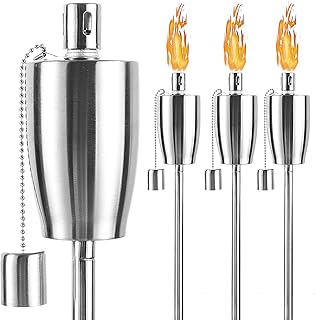 Sponsored Ad - FAB BASED Oil Torch Lamp Torch for Patio/Garden/Lawn/Backyard - 55 inch - Stainless Steel - Fiber Glass Wic...
