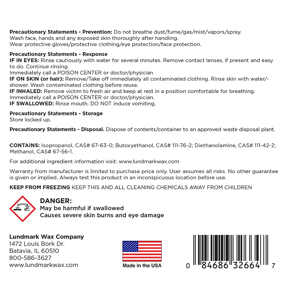 Lundmark Super Strip, Heavy-Duty Floor Stripper Concentrate Wax Remover, 1-Gallon, 3266G01-4