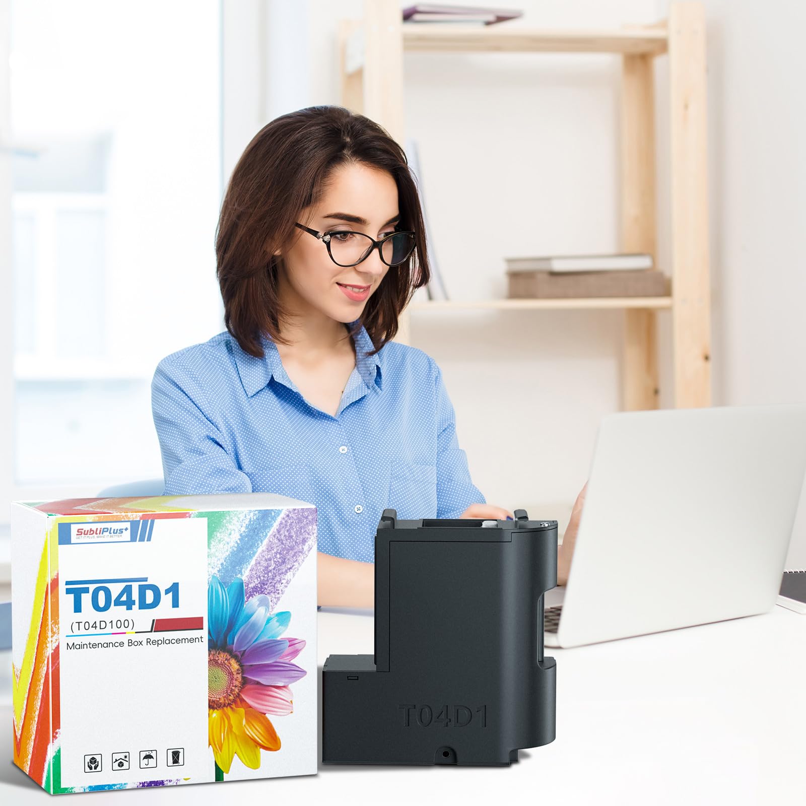 T04D1 Boîte de maintenance d'encre Epson, compatible avec les imprimantes Epson Ecotank ET-15000 ET-3850 ET-4850 WF-2960 XP-5200 ET-4856 ET-3750 XP-5105 XP-5100 WF-2860